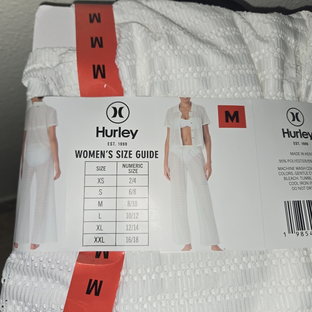 Hurley Women's Swim Cover Up Set, White, M(37)